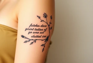 Quotes , paintbrush 
,flowers tattoo idea