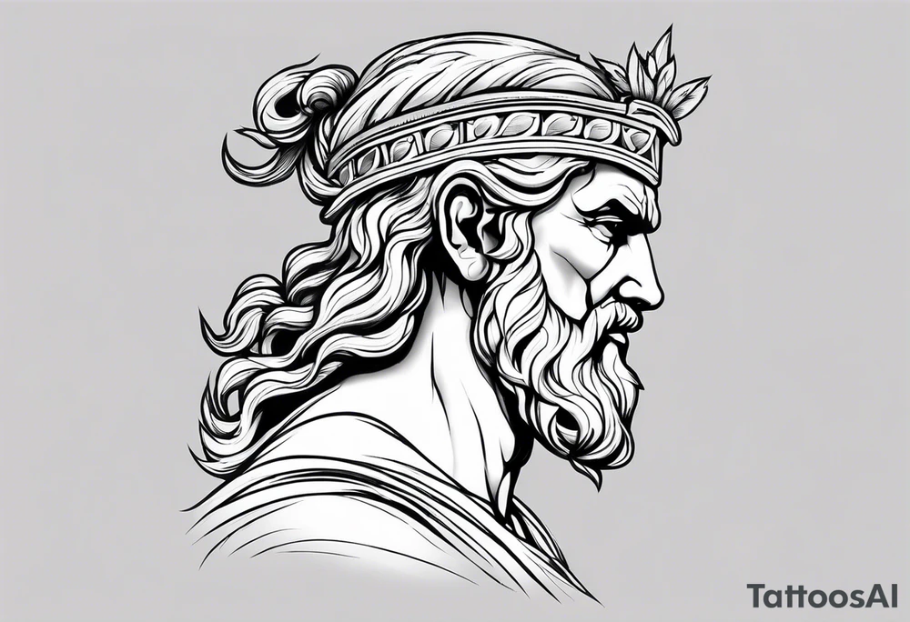 Zeus side profile tattoo idea
