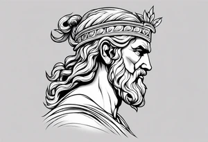 Zeus side profile tattoo idea