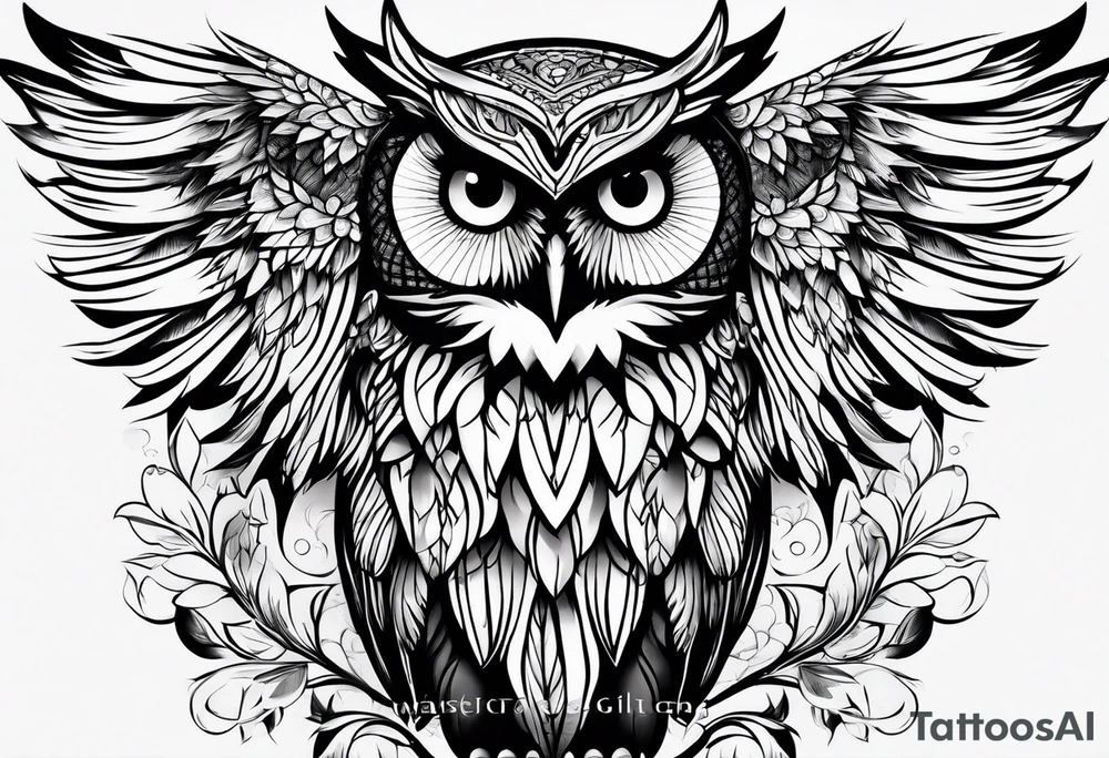 majestic owl tattoo idea