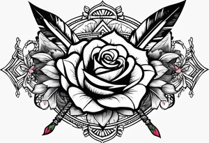 indian arrows with a rose tattoo idea