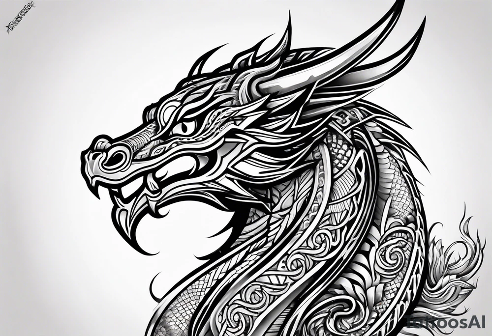 Māori dragon deltoid tattoo idea