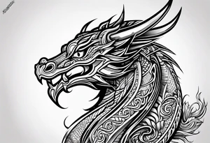 Māori dragon deltoid tattoo idea