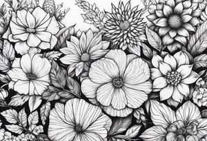 Plant sleeve no flowers tattoo idea