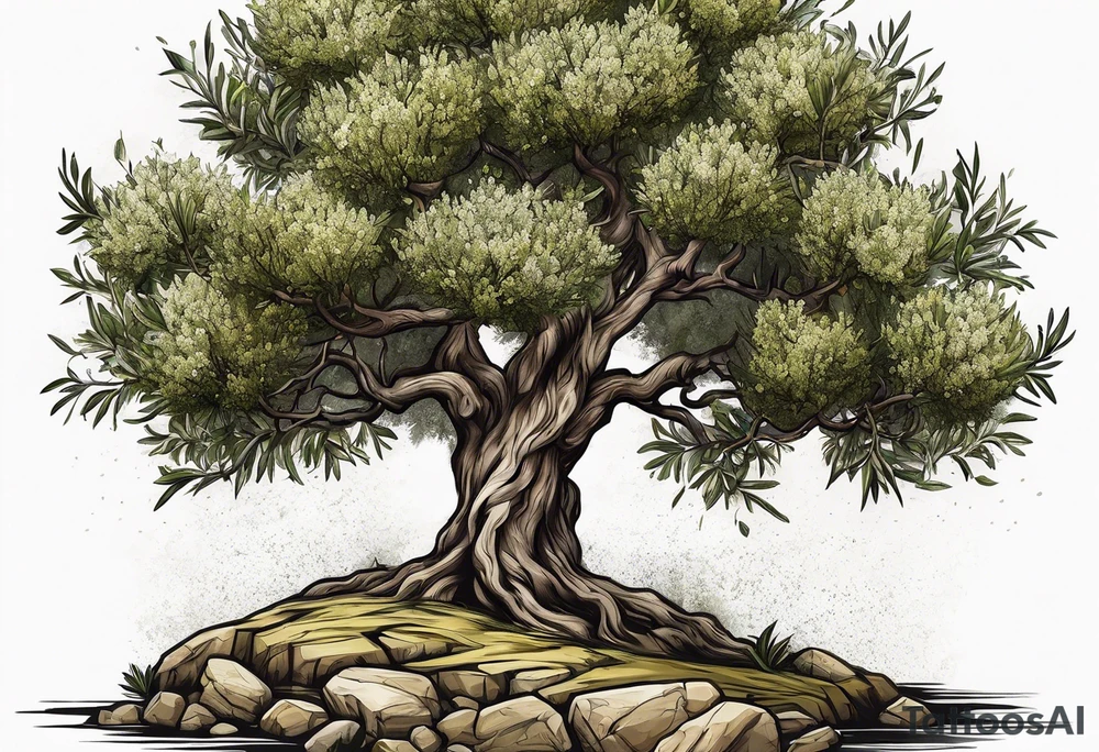 olive tree tattoo idea