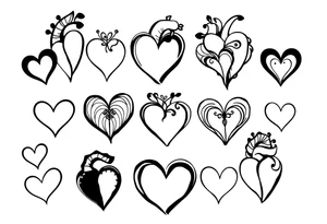 12 unique hearts tattoo idea