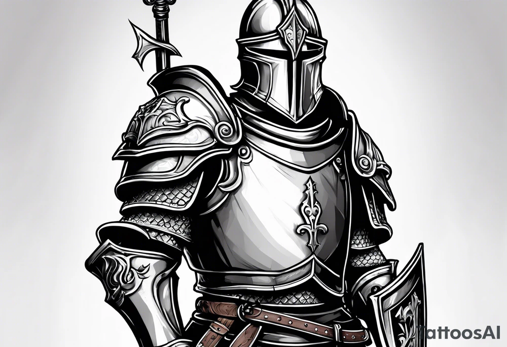 knight with heavy armor tattoo idea