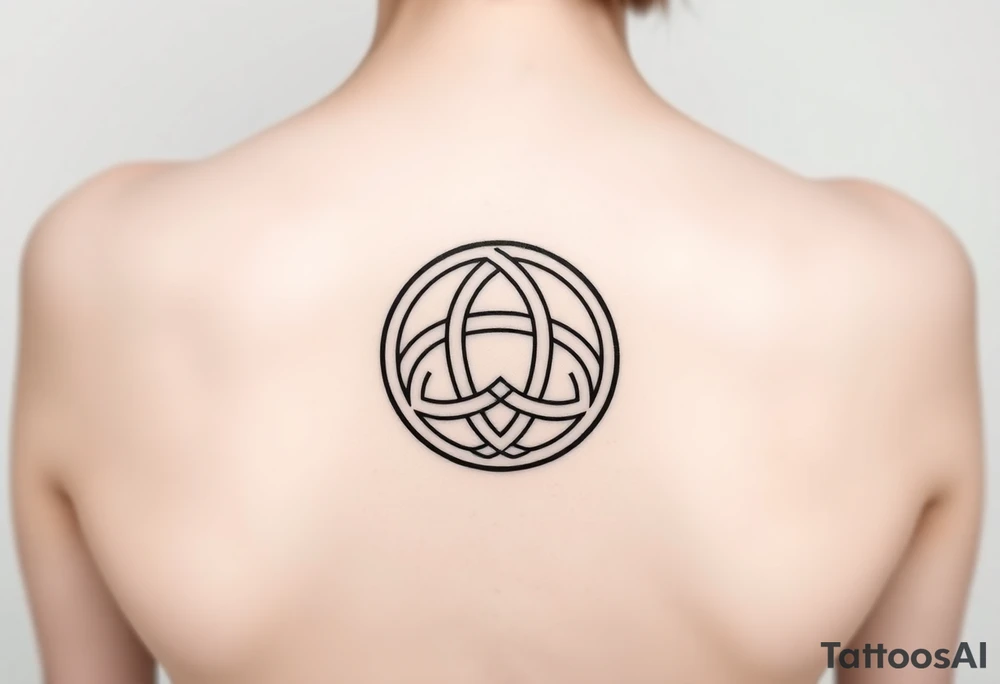 classic Celtic trinity knot with the circle. for placement on the inner arm tattoo idea