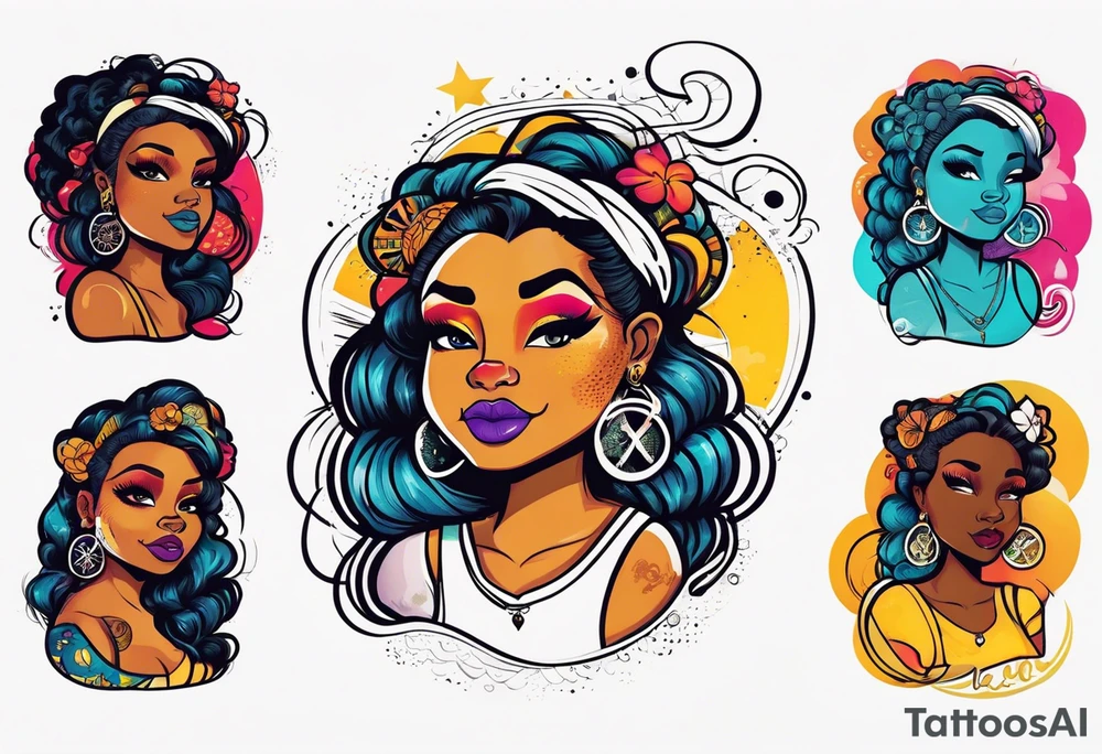 leo black woman tattoo idea