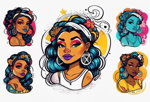 leo black woman tattoo idea