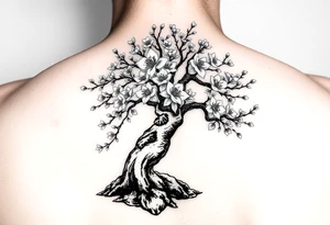 Bonsai weeping cherry blossom tree of life tattoo idea