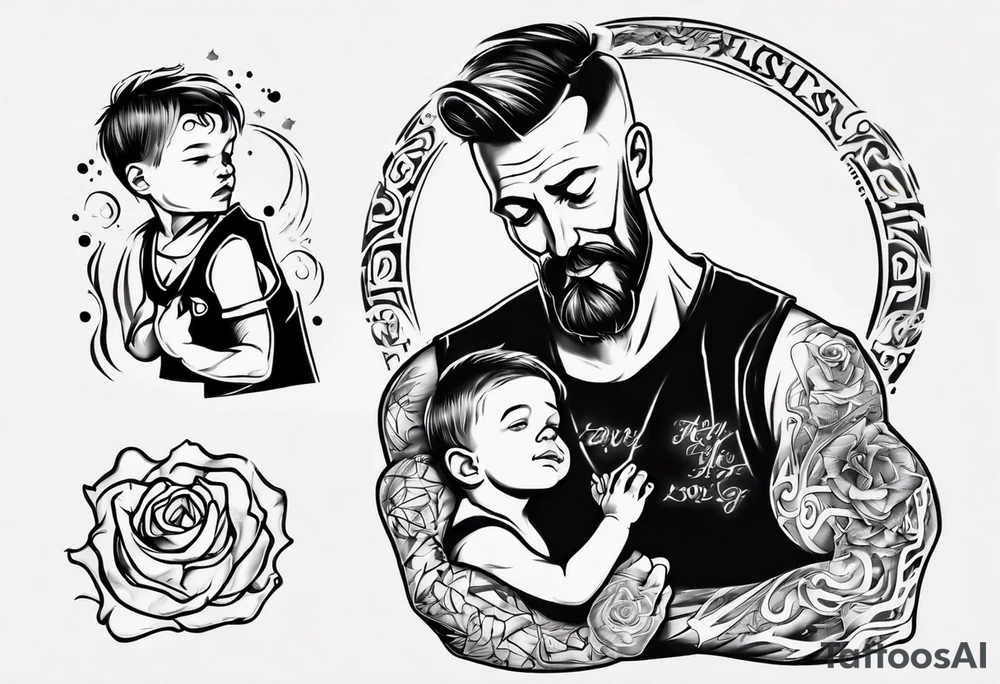 Fathers love for his son tattoo idea