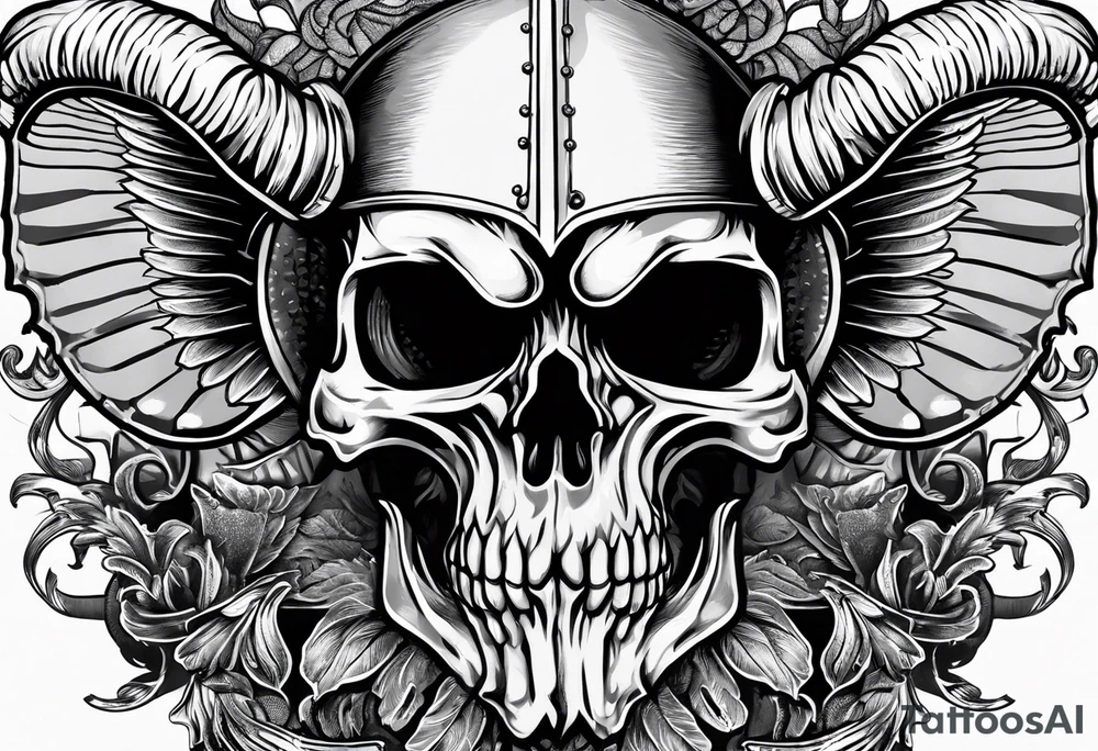 fishing, rams skull, knight's helmet, angel tattoo idea