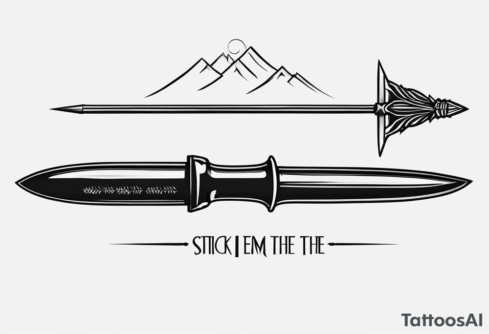 “Needle” from Game of Thrones with the phrase “Stick ‘em with the pointy end” above tattoo idea