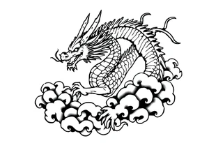 dragon in clouds tattoo idea