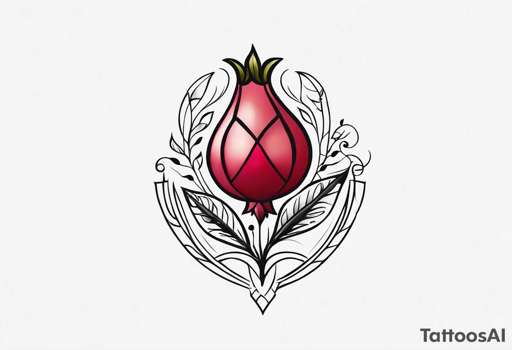 strength, small, nuanced, pomegranate, elegant, armenian, pisces, long tattoo idea
