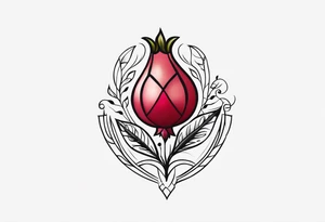 strength, small, nuanced, pomegranate, elegant, armenian, pisces, long tattoo idea