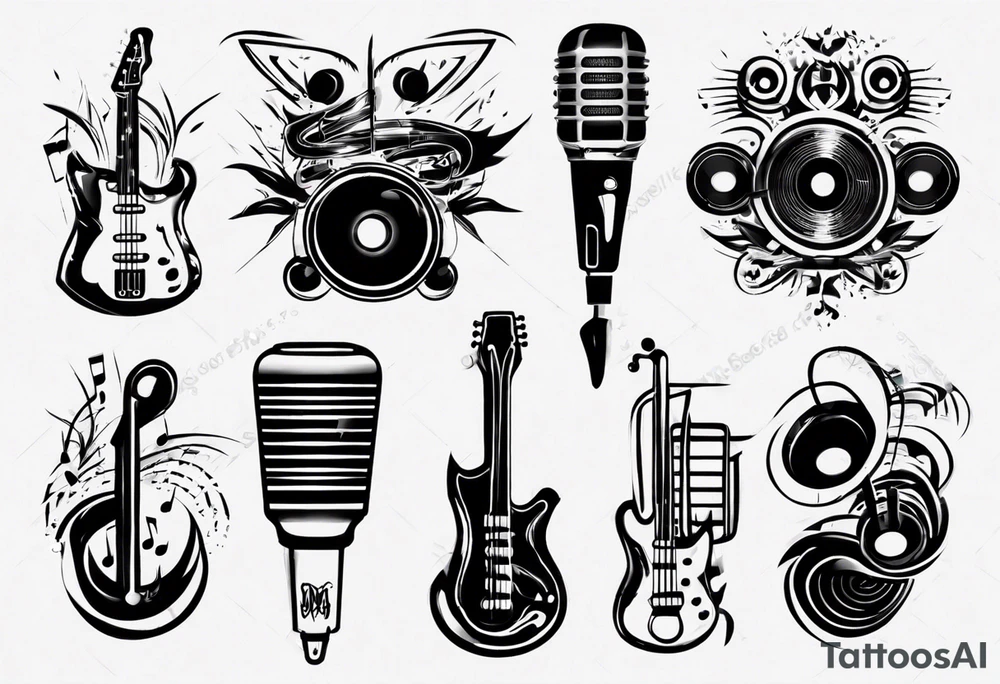 music band sound tattoo idea