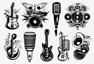 music band sound tattoo idea