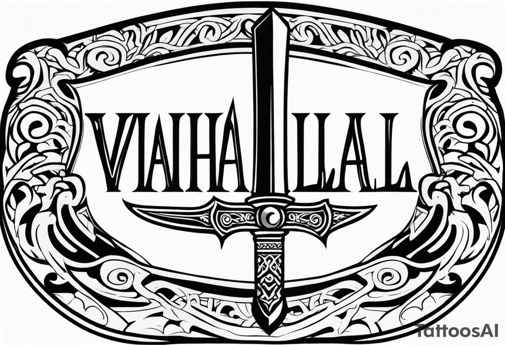 Valhalla sword shield tattoo idea