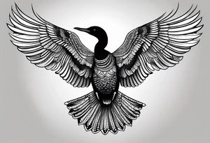 Loon stretching wings tattoo idea