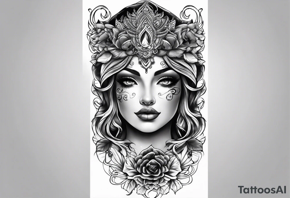 Christian leg sleeve tattoo idea