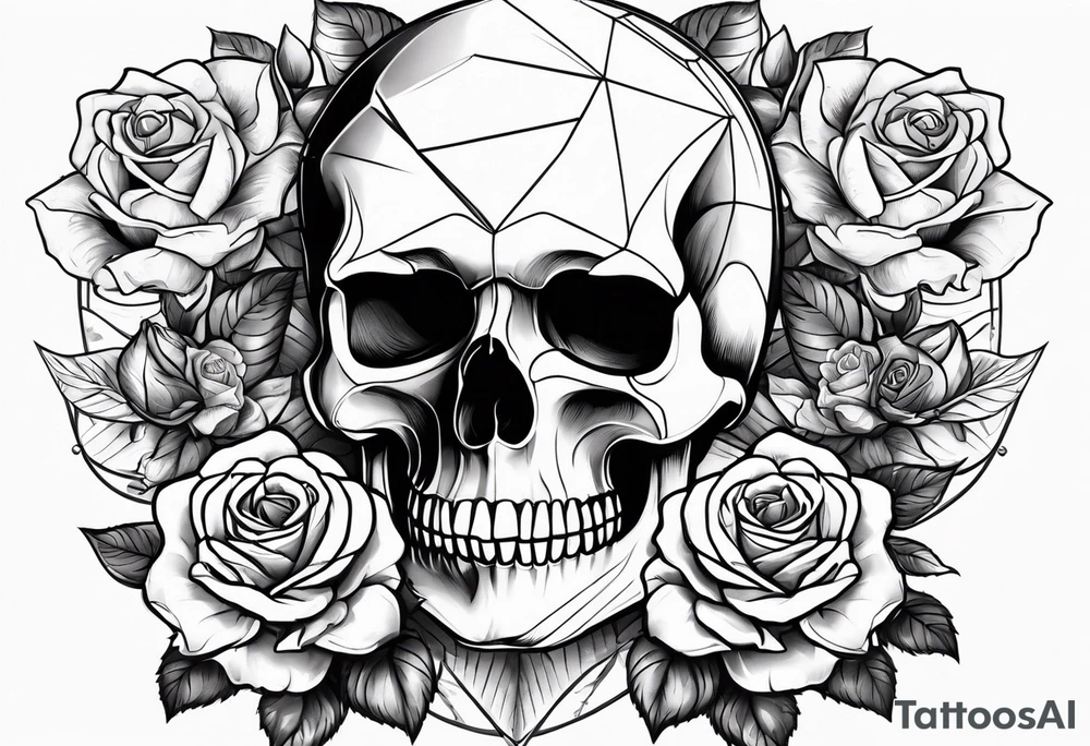 skull and roses tattoo idea