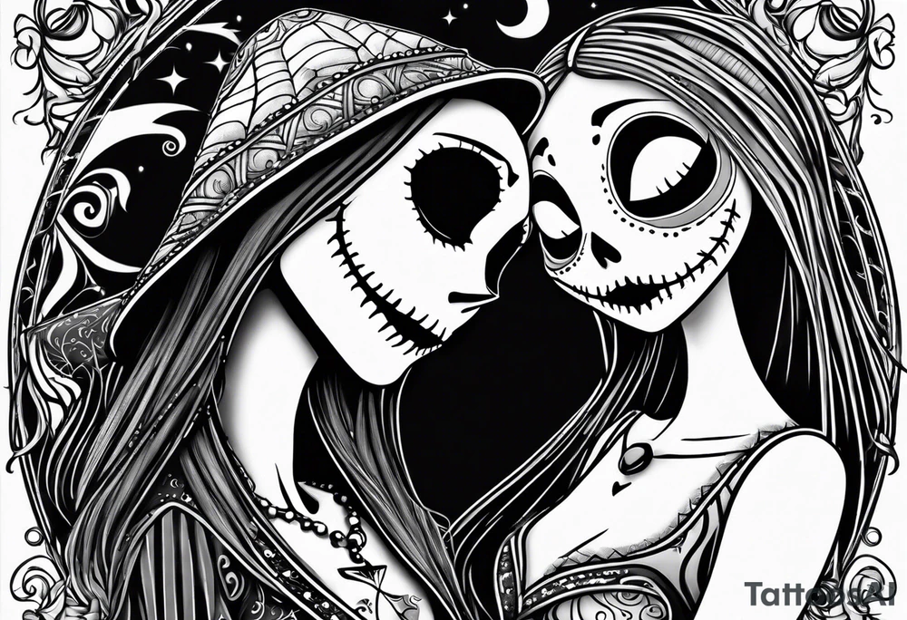 Nightmare before Christmas jack and sally tattoo idea