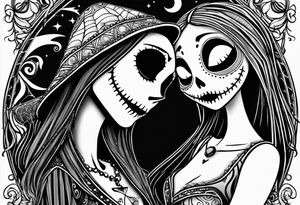 Nightmare before Christmas jack and sally tattoo idea