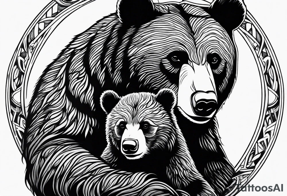 mamma bear and cub tattoo idea