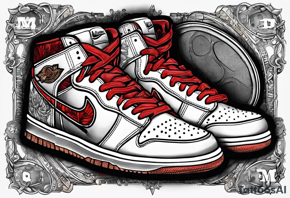 detroit , sneakers , money tattoo idea