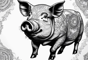 Butchers map of a pig tattoo idea