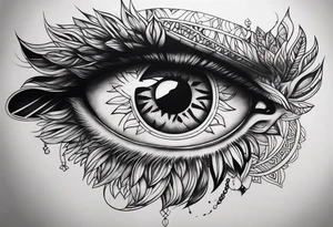 Half Lion eye half anake eye tattoo idea