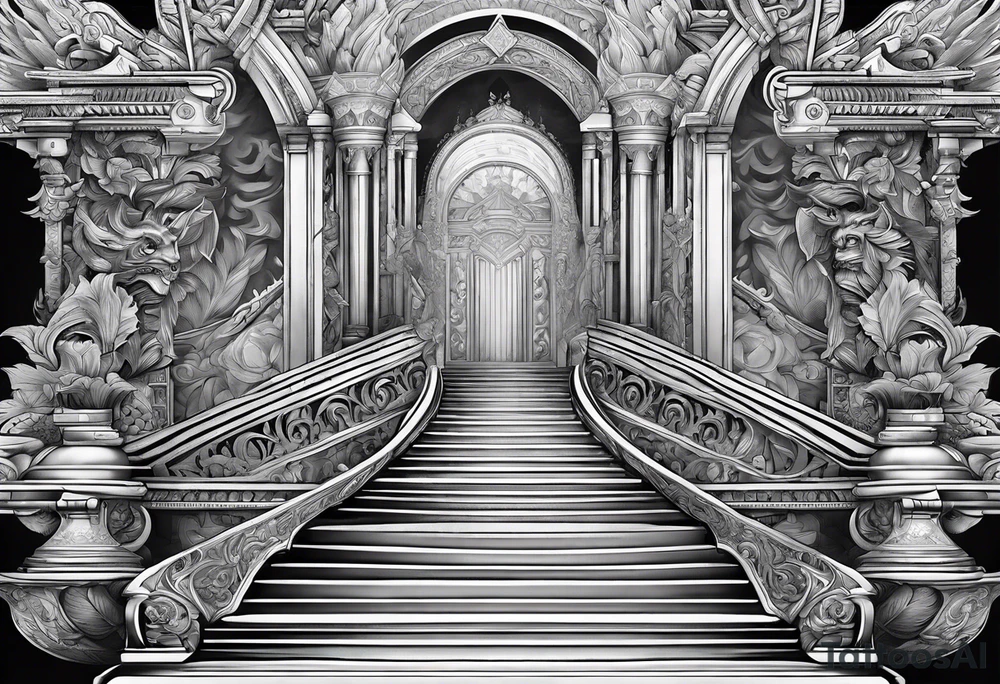 Valhalla sword stairs tattoo idea