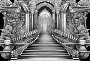 Valhalla sword stairs tattoo idea