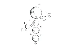 things to add on to a spine tattoo with moon and stars very dainty 3 moons and more details please tattoo idea