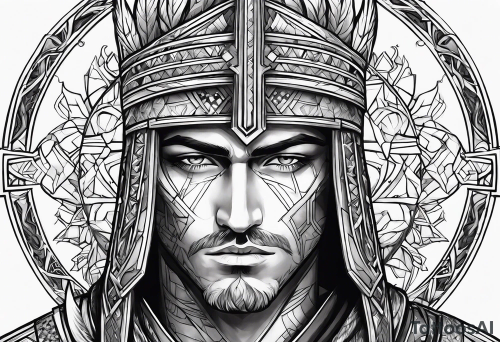 Christian warrior tattoo idea