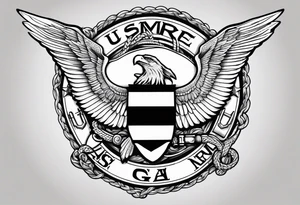 Usmc eagle globe and anchor American flag tattoo idea