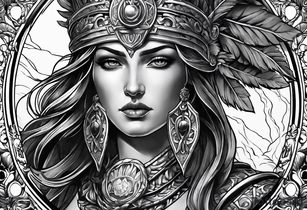 make a roman mythology themed tattoo with a dark theme tattoo idea