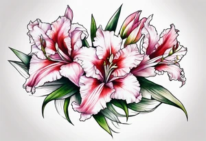 Gladiolus floral tattoo idea