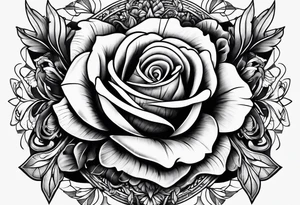 five arrows and a single rose tattoo idea