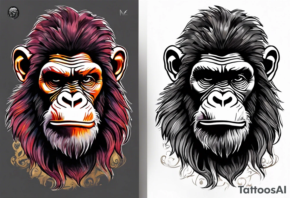 Caesar from the movie planet of the apes tattoo idea