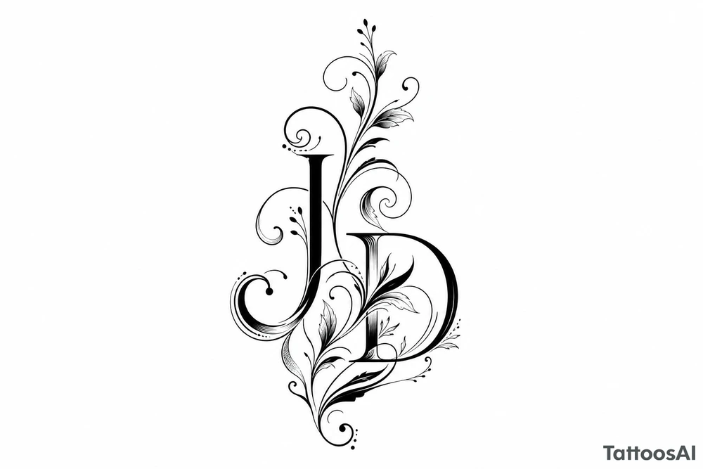 j and d abstract tattoo idea