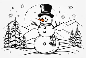 snowman tattoo idea