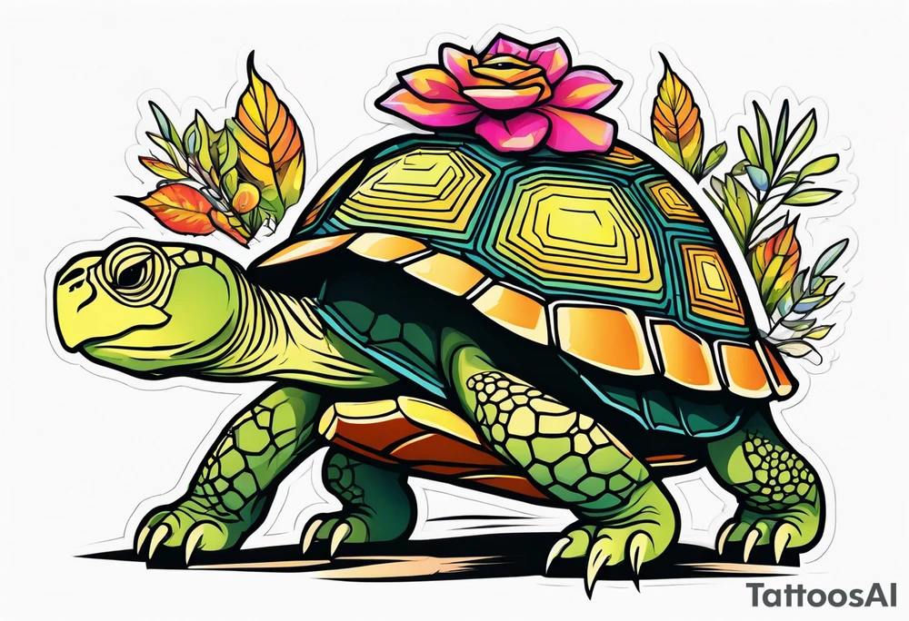 Tortoise forest tattoo idea