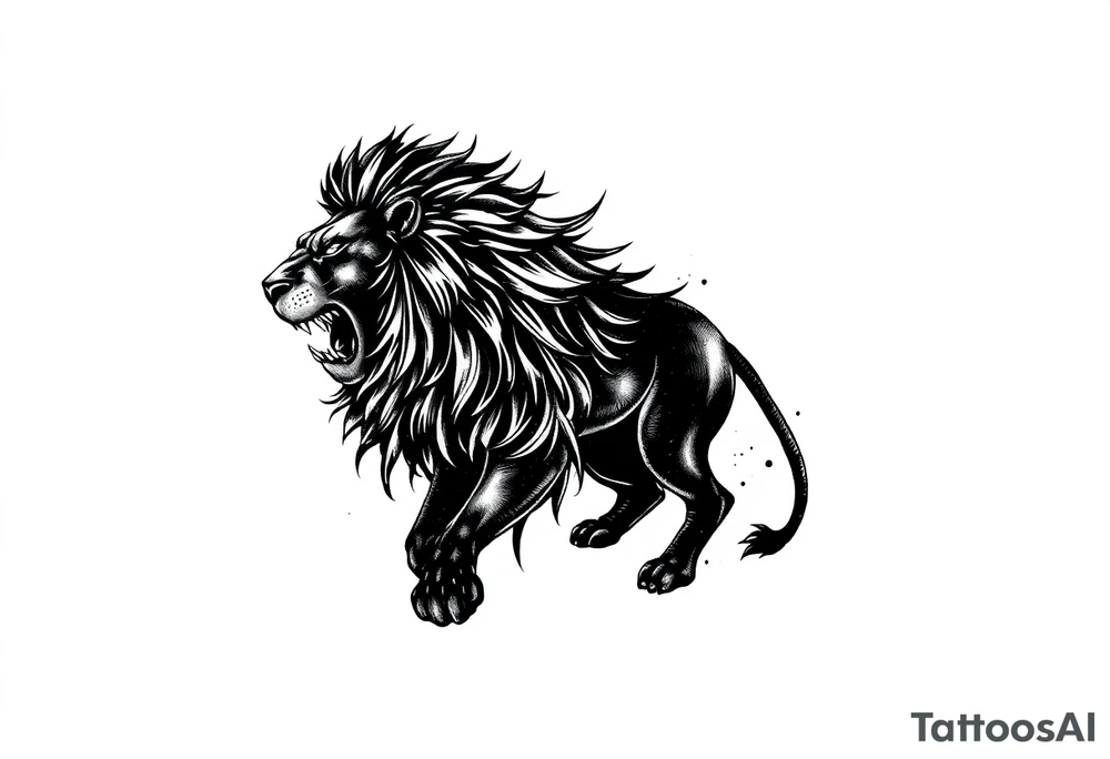 powerful lion tattoo idea