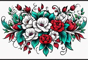 music song vine flowers tattoo idea