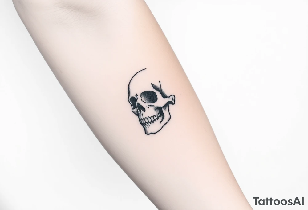 Skull dreaming tattoo idea