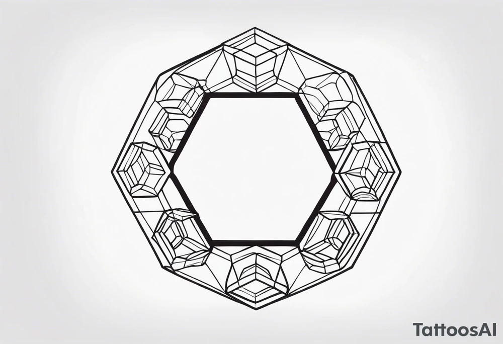 Draw a ring of hexagons tattoo idea