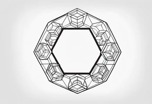 Draw a ring of hexagons tattoo idea
